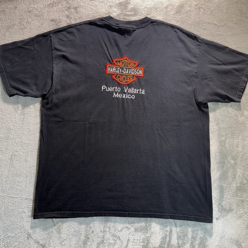 Vtg Harley Davidson T-Shirt Puerto Vallarta Mexico Embroidered‎ Size 2XL Yazbek